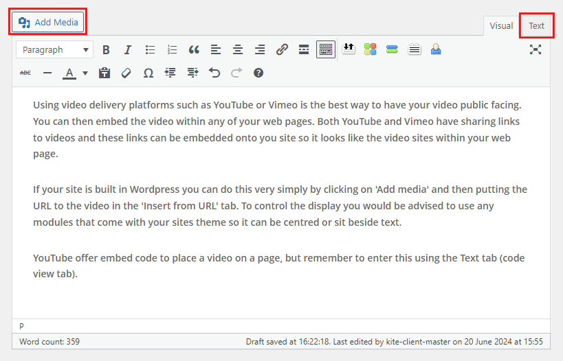 Adding video to your WordPress site by Kite Web Design 